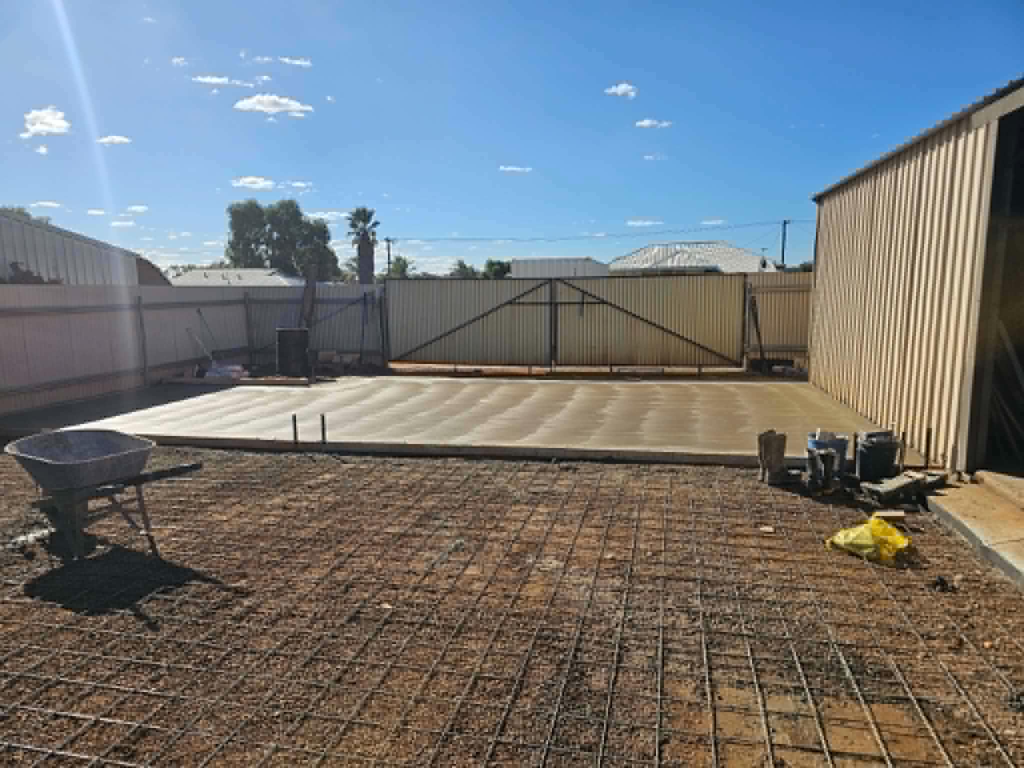 Concrete slab pour